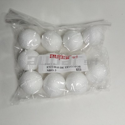 ET3 - ESFERAS DE TELGOPOR Nº 3, PAQ. X 10